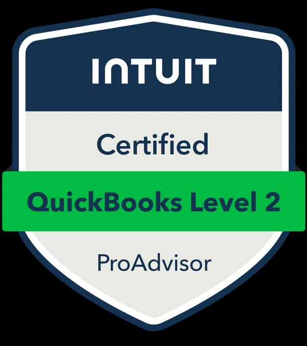 Intuit Certified QuickBooks Online ProAdvisor, Level 2 badge